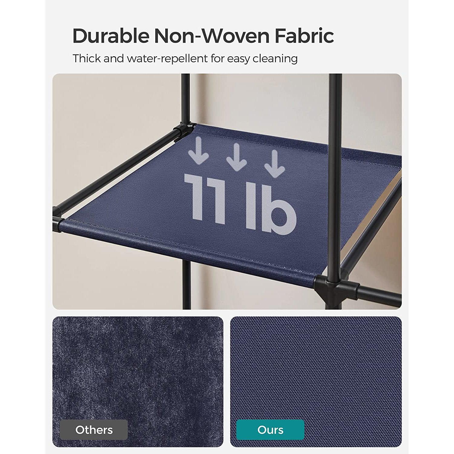 Portable Closet with 6 Shelves Dark Blue FredCo