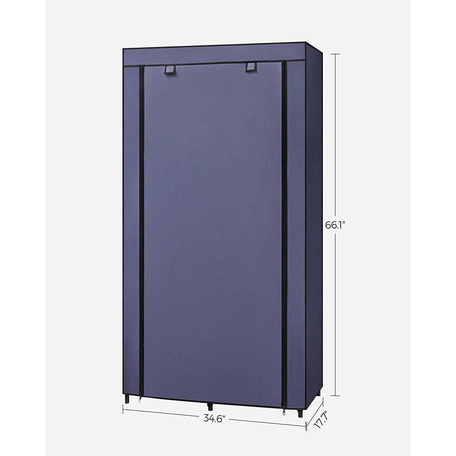 Portable Closet with 6 Shelves Dark Blue FredCo