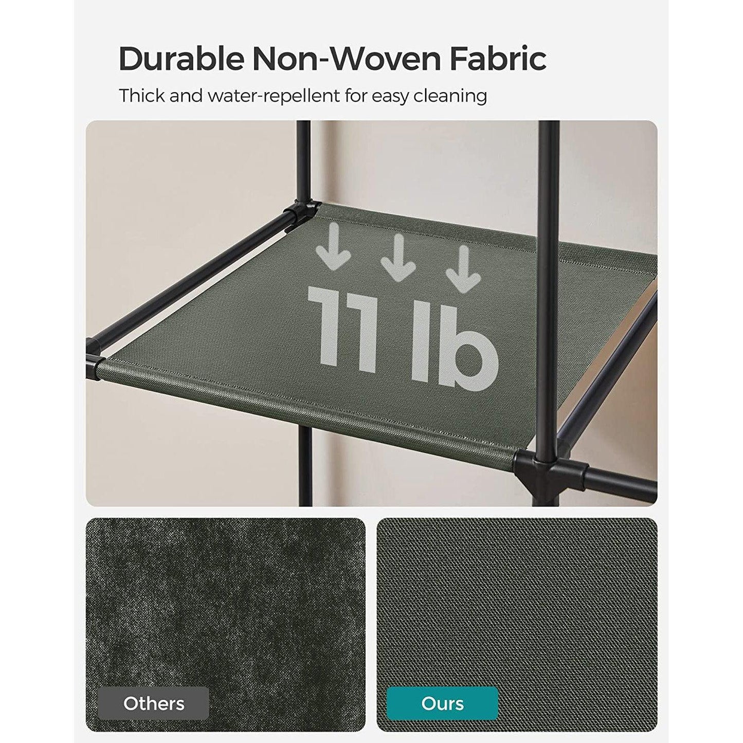 Portable Closet with 6 Shelves Sage Green FredCo