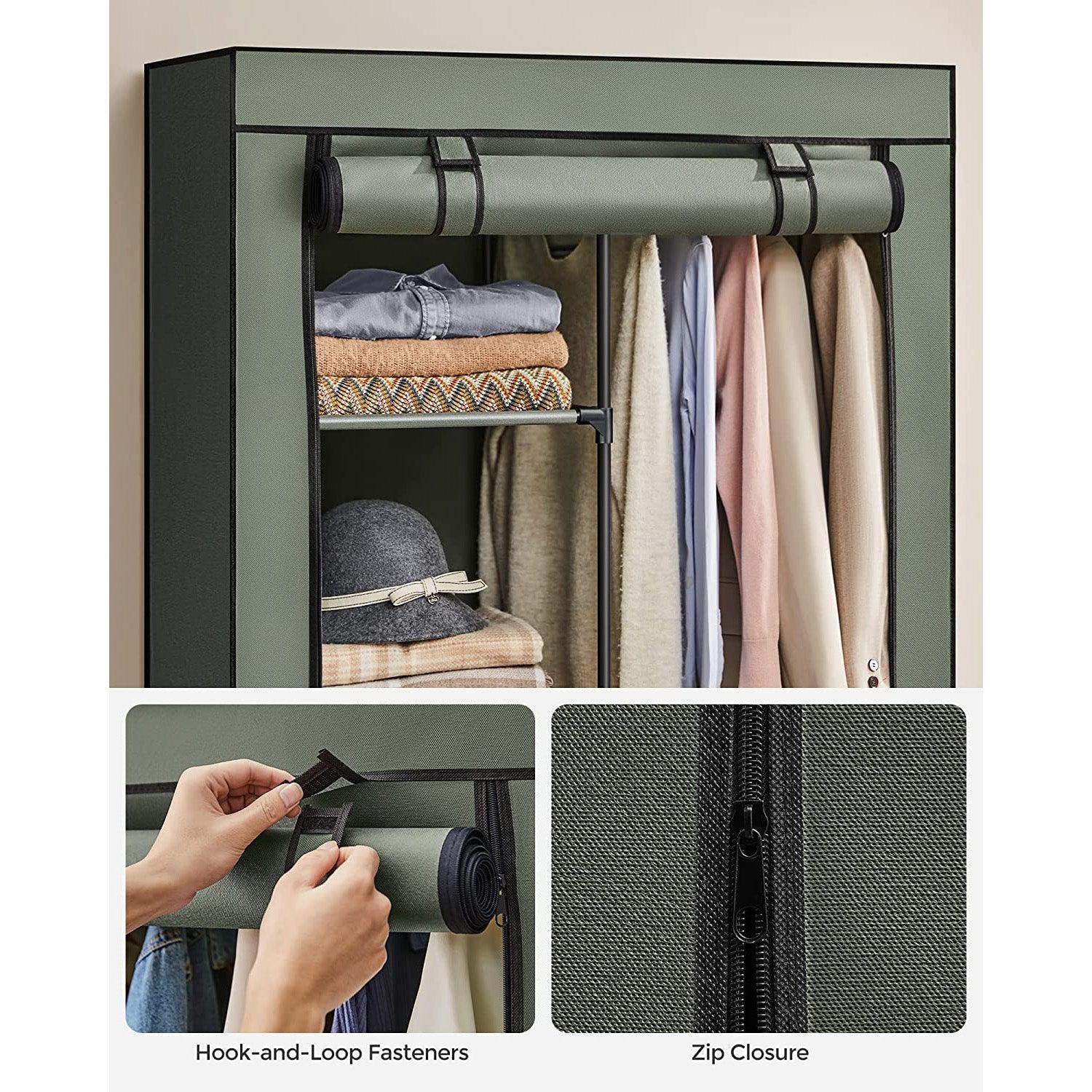 Portable Closet with 6 Shelves Sage Green FredCo