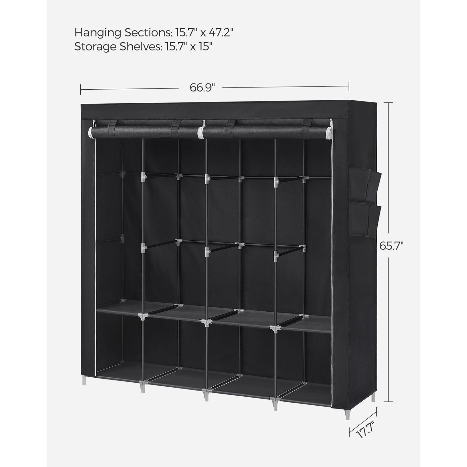 Portable Closet with Hanging Rods and Shelves FredCo