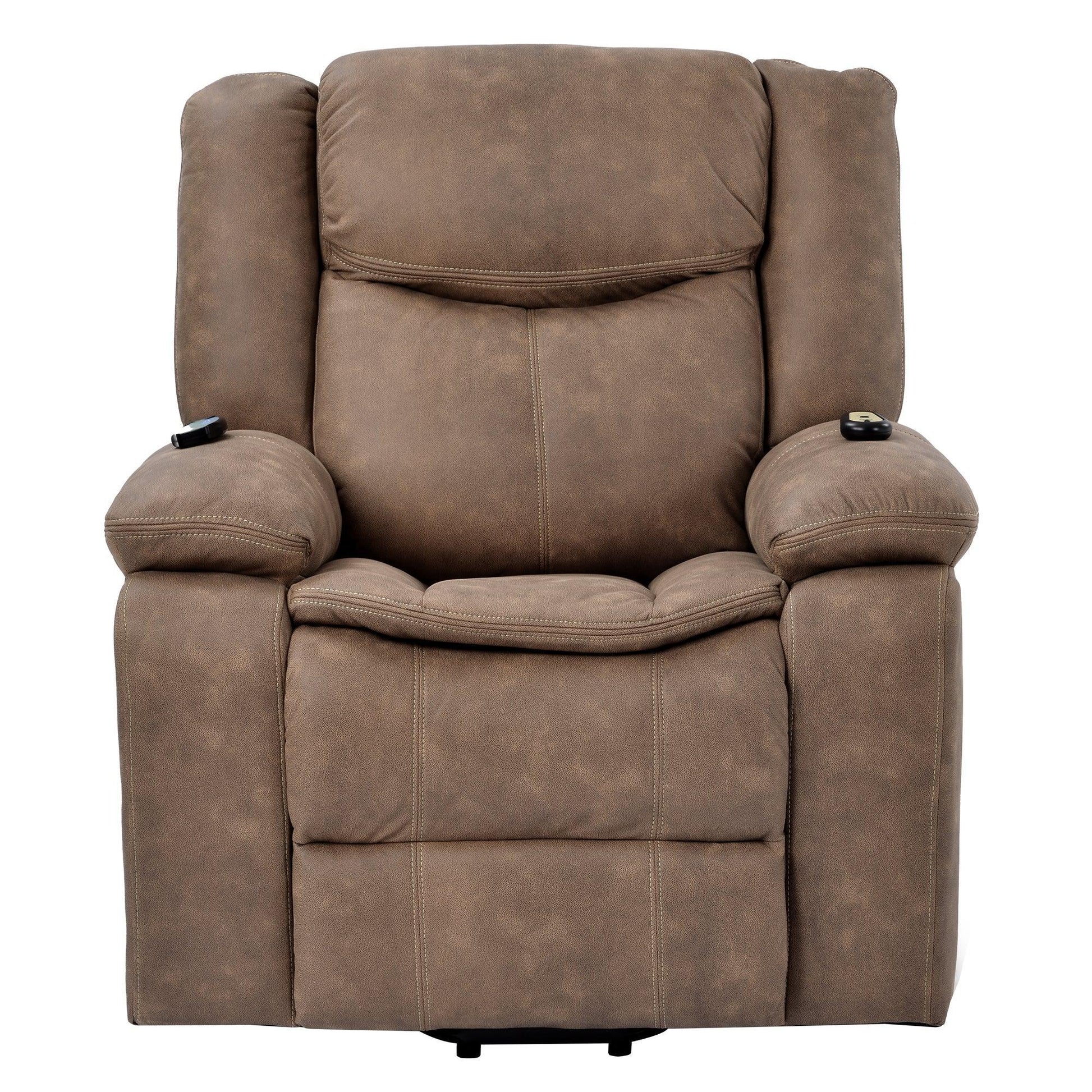 Power Lift Chair with Adjustable Massage and Heating Function, Brown FredCo