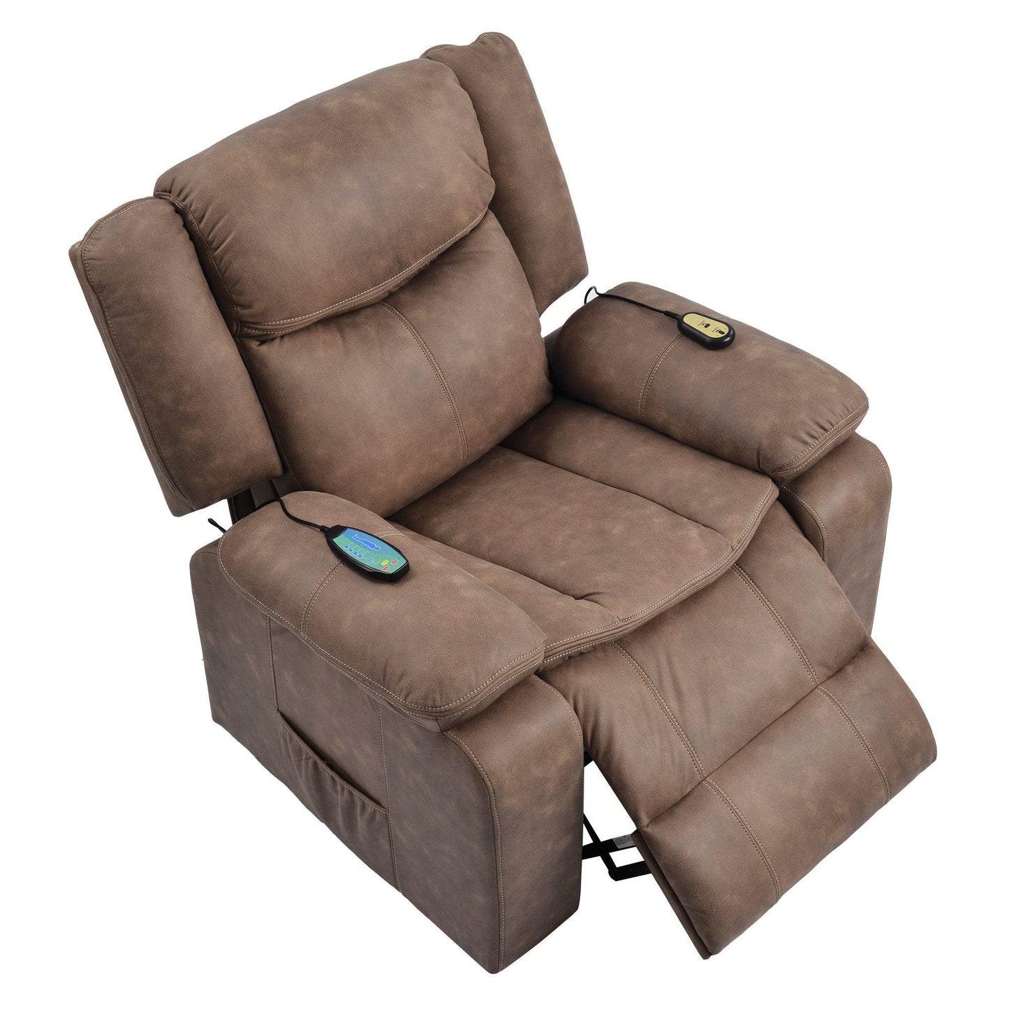 Power Lift Chair with Adjustable Massage and Heating Function, Brown FredCo