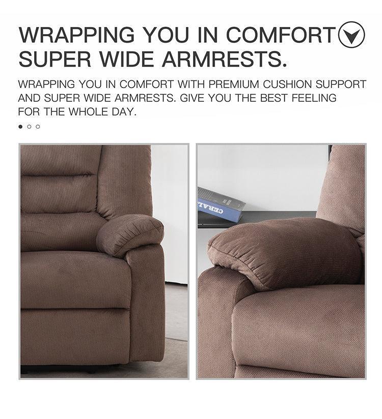 Power Lift Recliner Chair with Infinite Positioning, Plush Velvet Upholstery, Brown FredCo