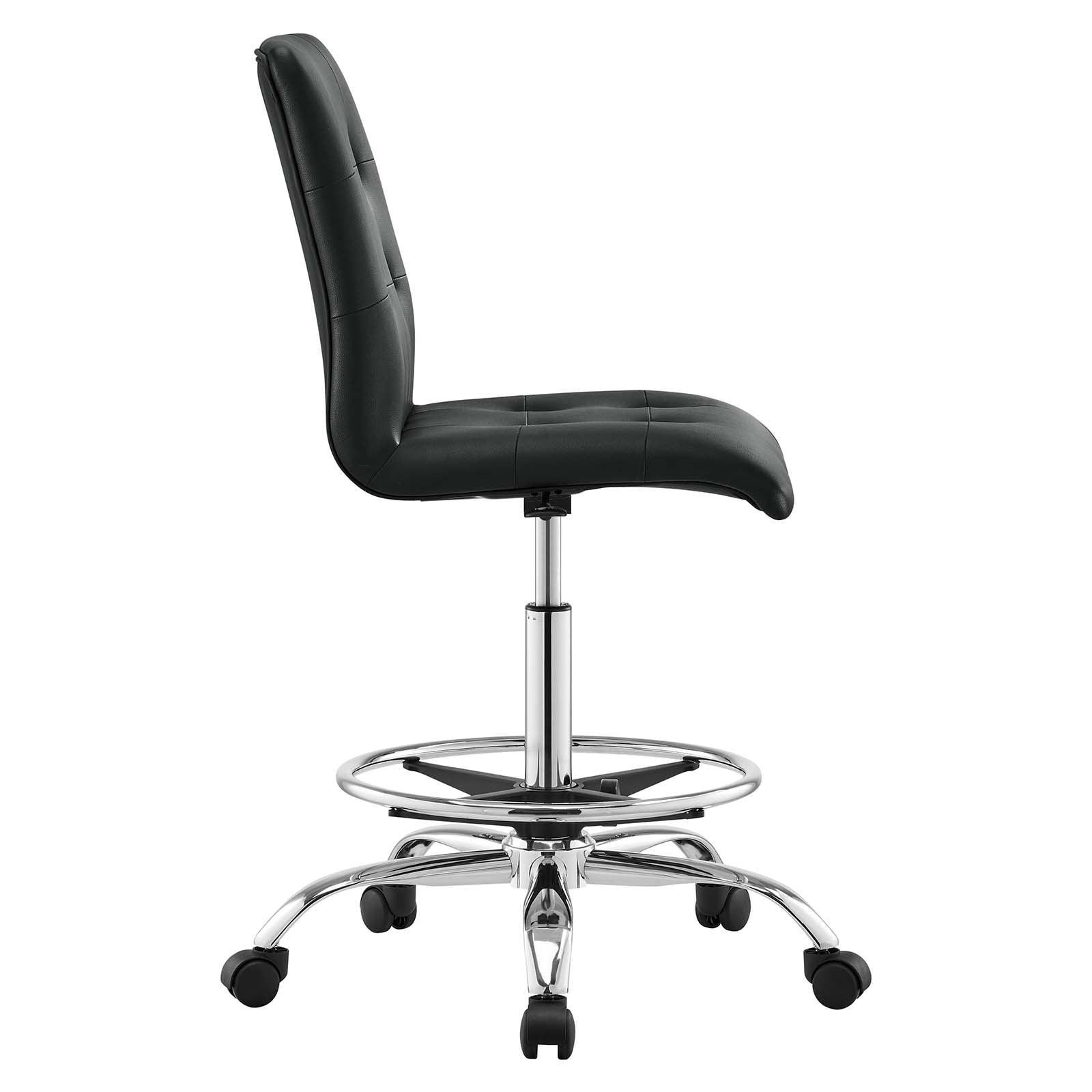 Prim Armless Vegan Leather Drafting Chair, EEI-4981 FredCo