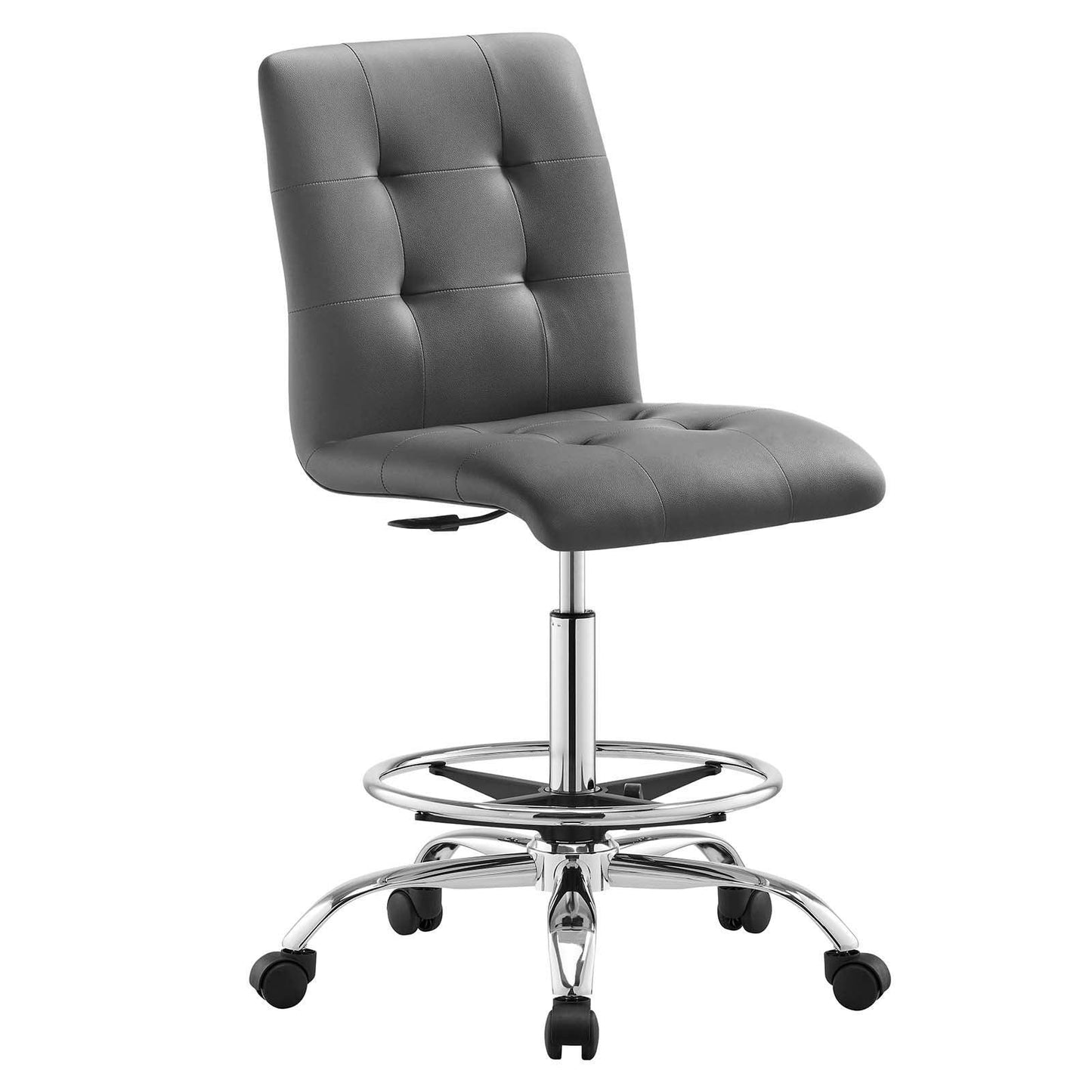 Prim Armless Vegan Leather Drafting Chair, EEI-4981 FredCo