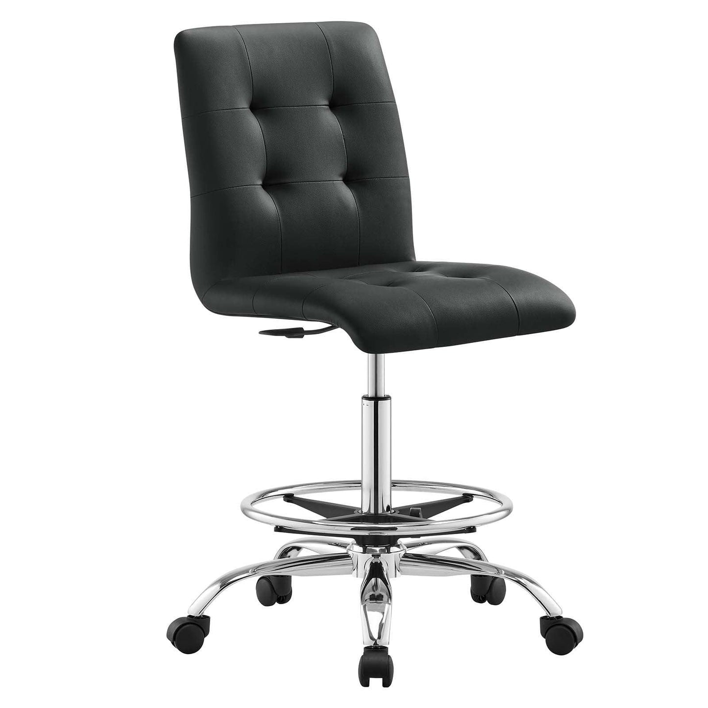 Prim Armless Vegan Leather Drafting Chair, EEI-4981 FredCo