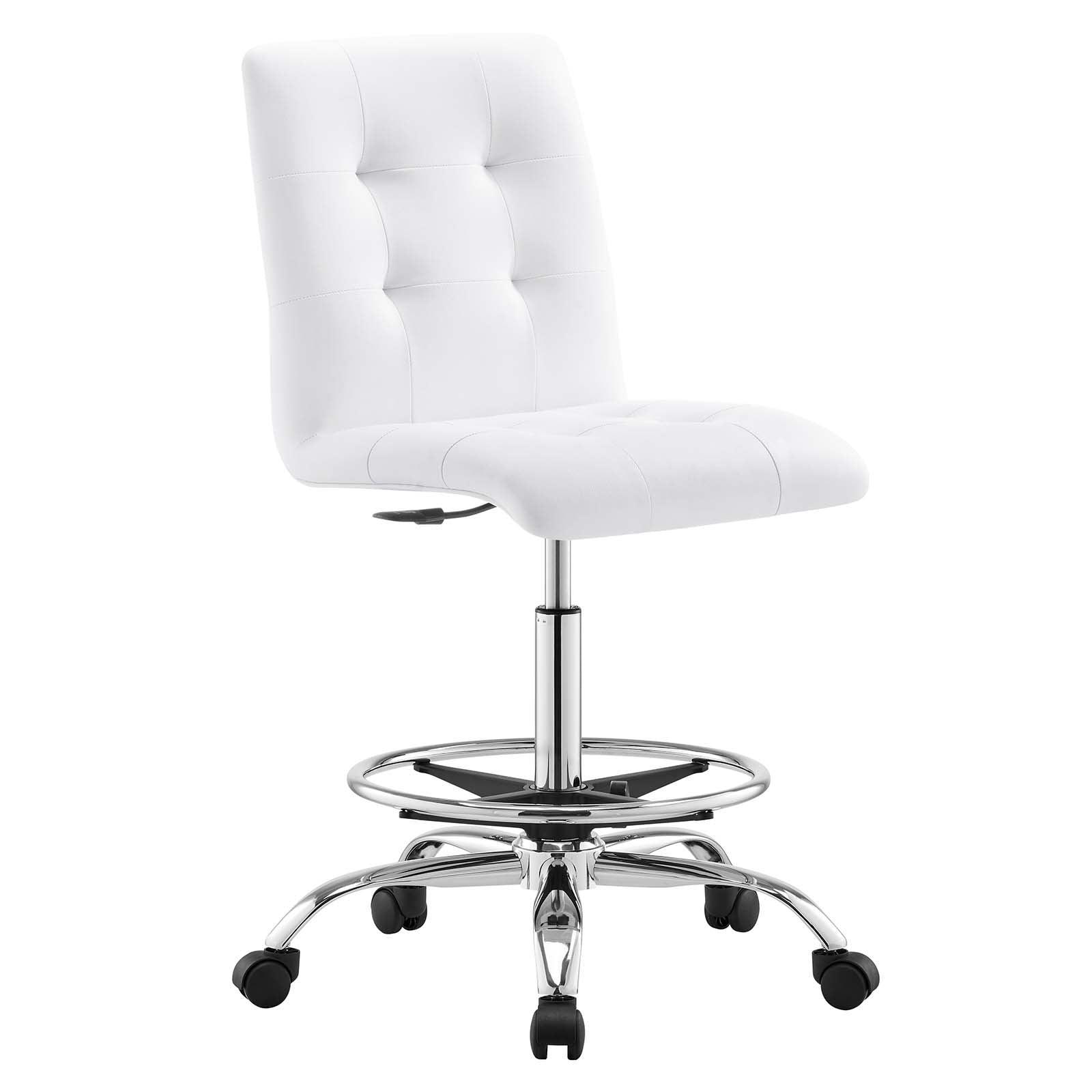 Prim Armless Vegan Leather Drafting Chair, EEI-4981 FredCo