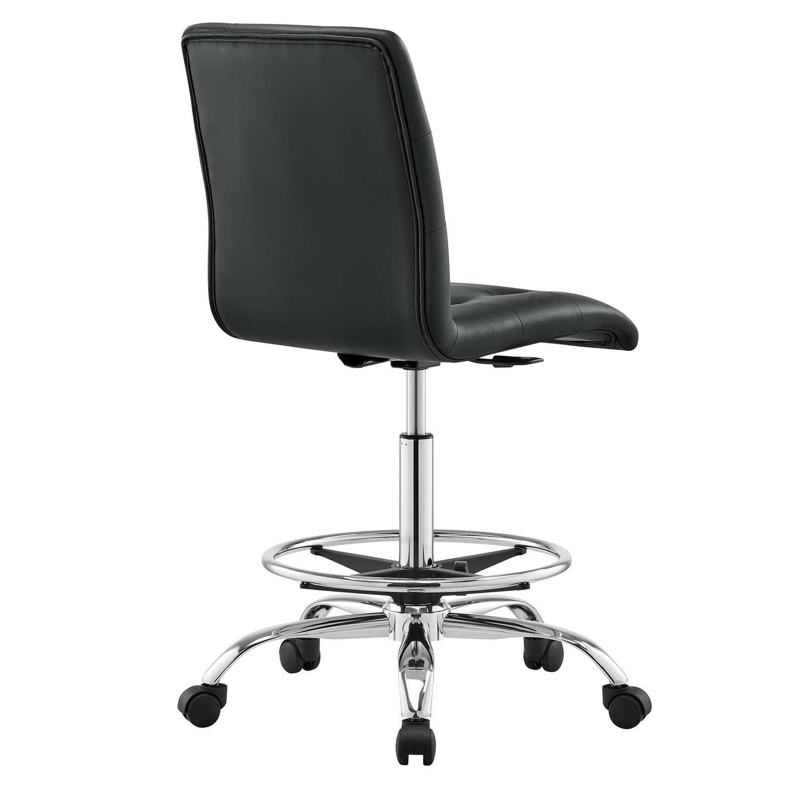 Prim Armless Vegan Leather Drafting Chair, EEI-4981 FredCo