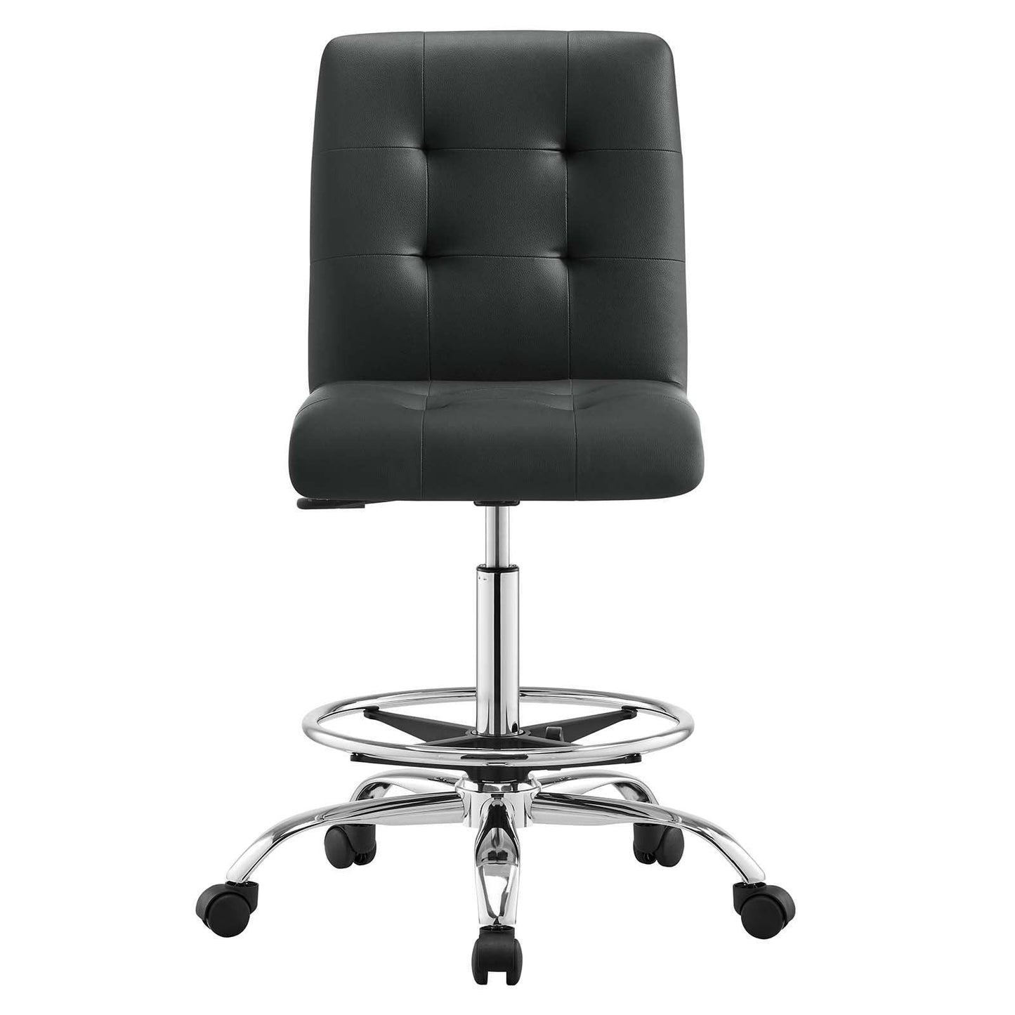 Prim Armless Vegan Leather Drafting Chair, EEI-4981 FredCo