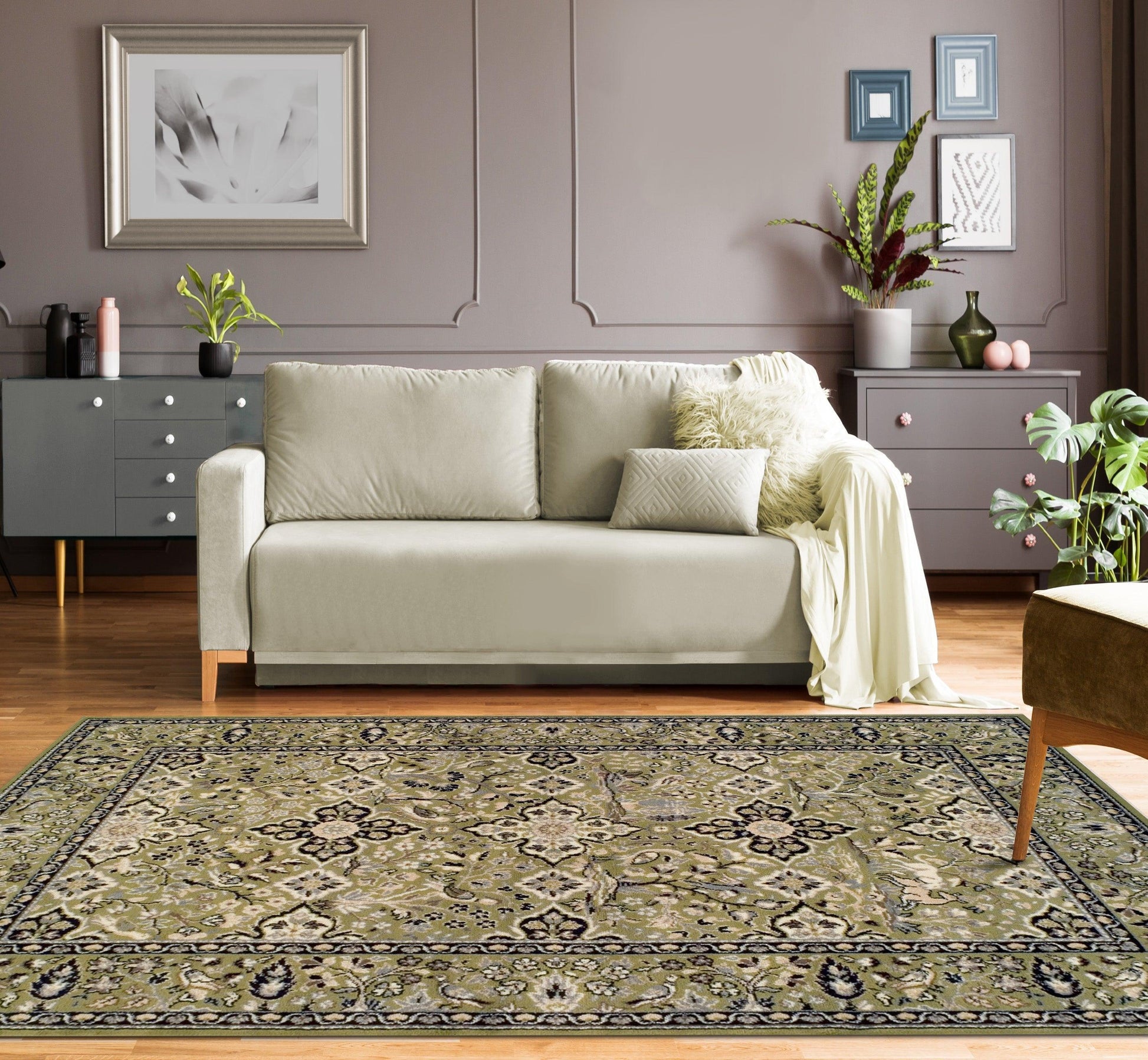 Radcliffe Transitional Flora Wildlife Nature Design Rug FredCo