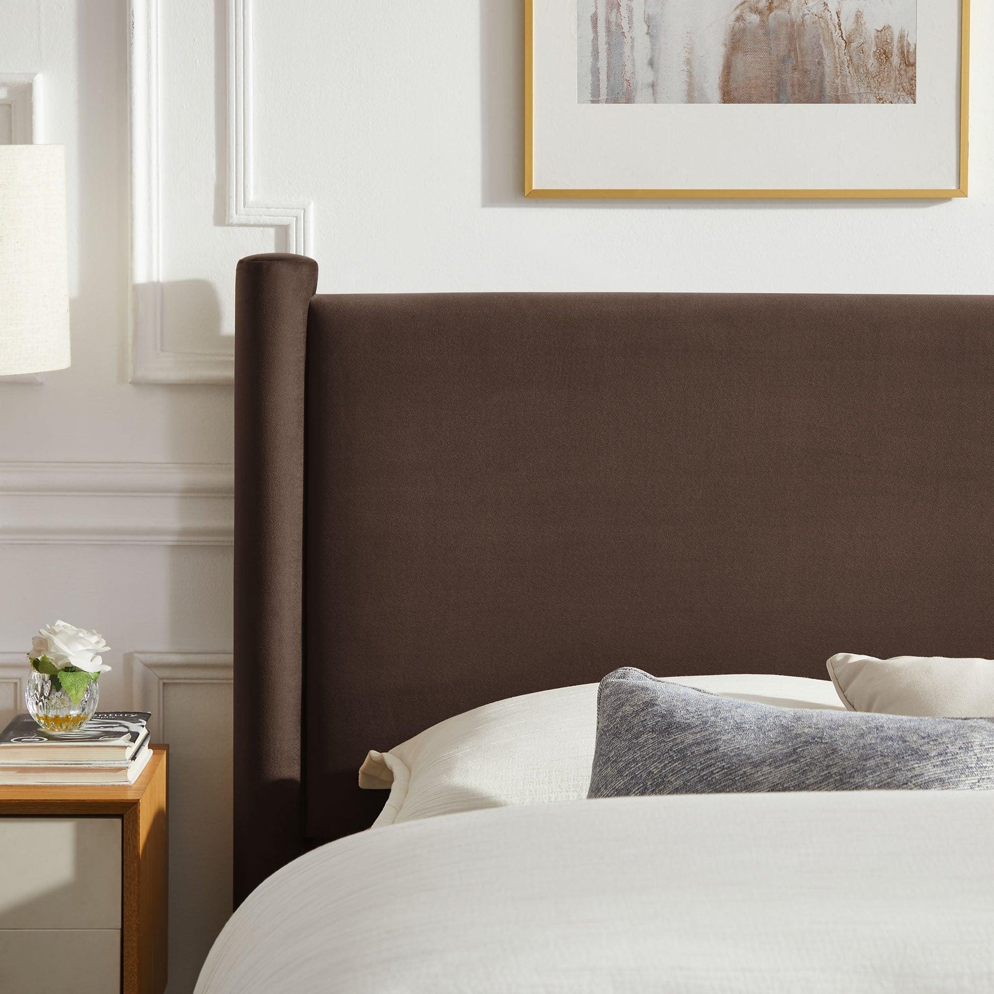 Rael Performance Velvet Full Platform Bed by Modway FredCo