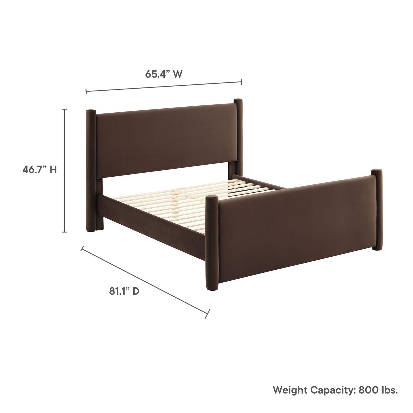 Rael Performance Velvet Full Platform Bed by Modway FredCo