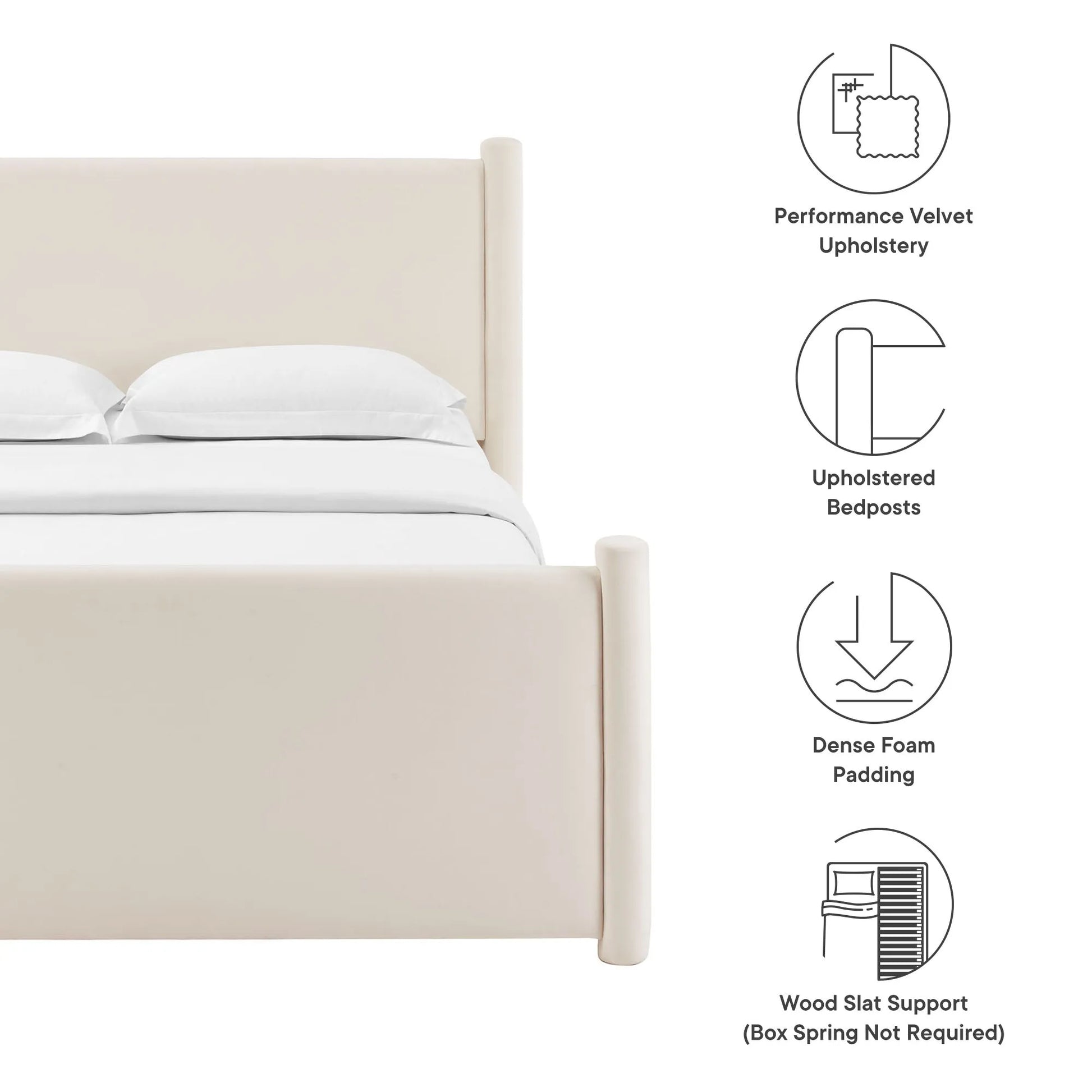 Rael Performance Velvet King Platform Bed by Modway MOD-7176 FredCo