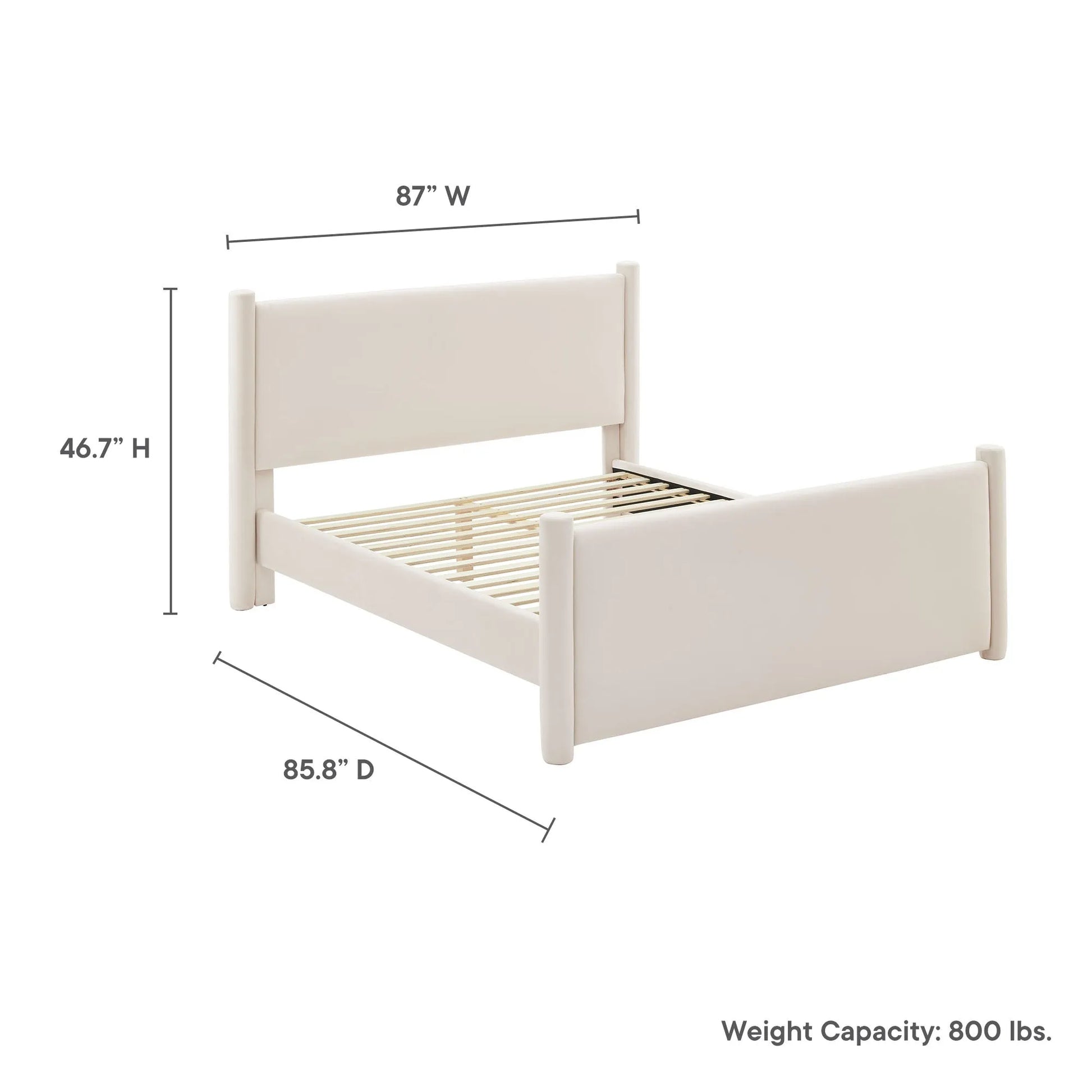 Rael Performance Velvet King Platform Bed by Modway MOD-7176 FredCo
