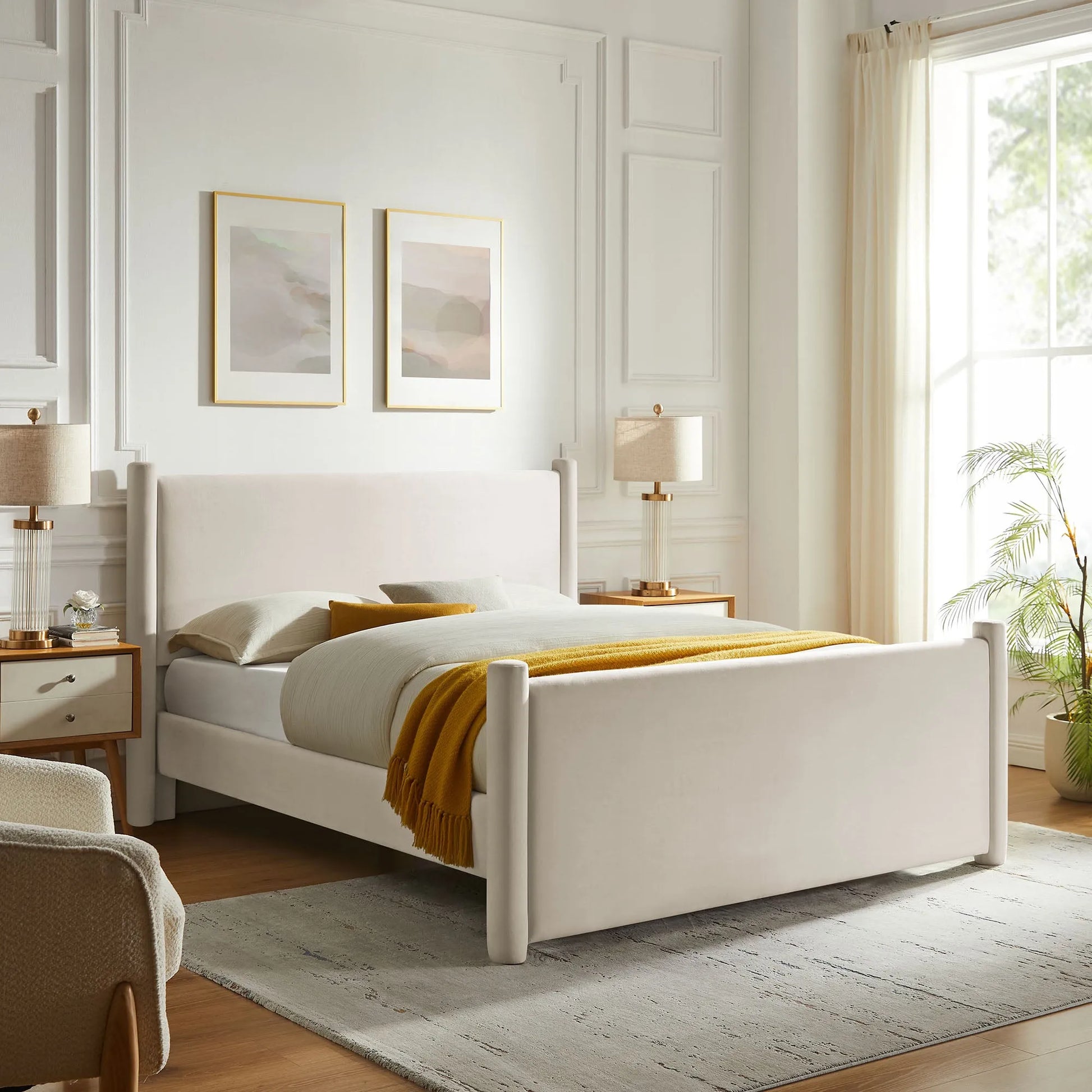 Rael Performance Velvet Queen Platform Bed by Modway MOD-7175 FredCo
