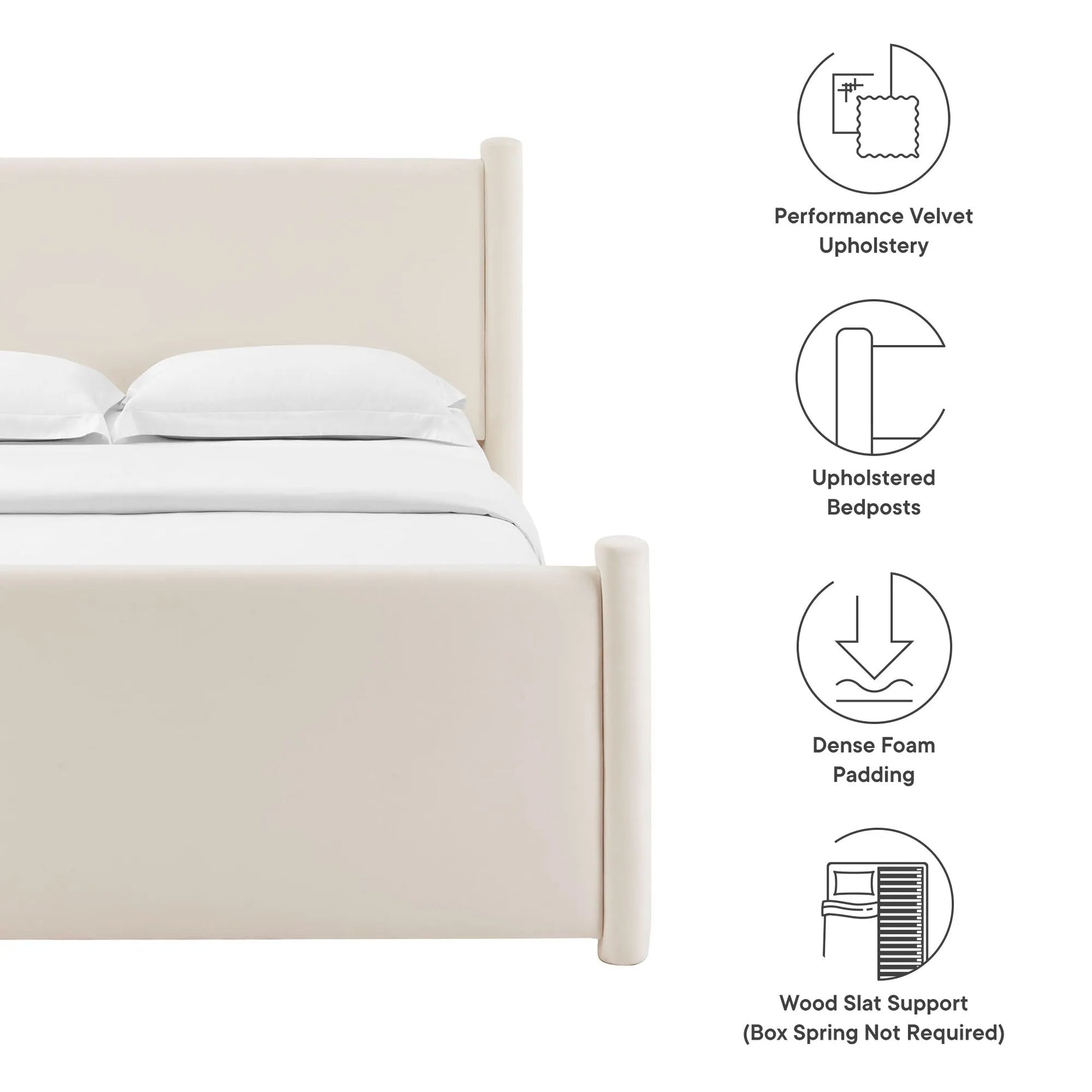 Rael Performance Velvet Queen Platform Bed by Modway MOD-7175 FredCo