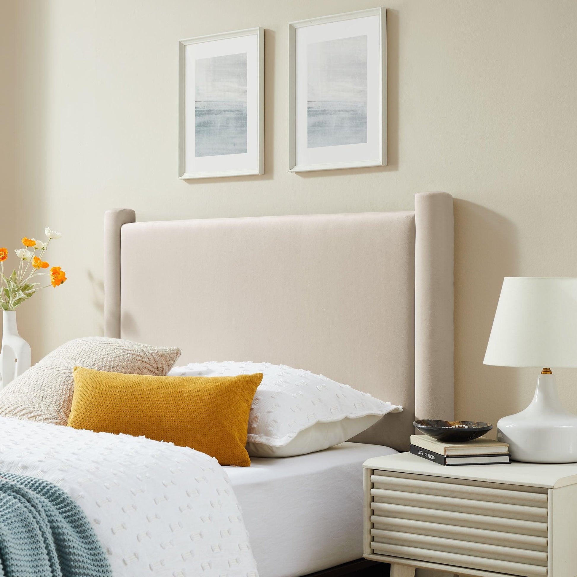Rael Performance Velvet Twin Headboard by Modway FredCo
