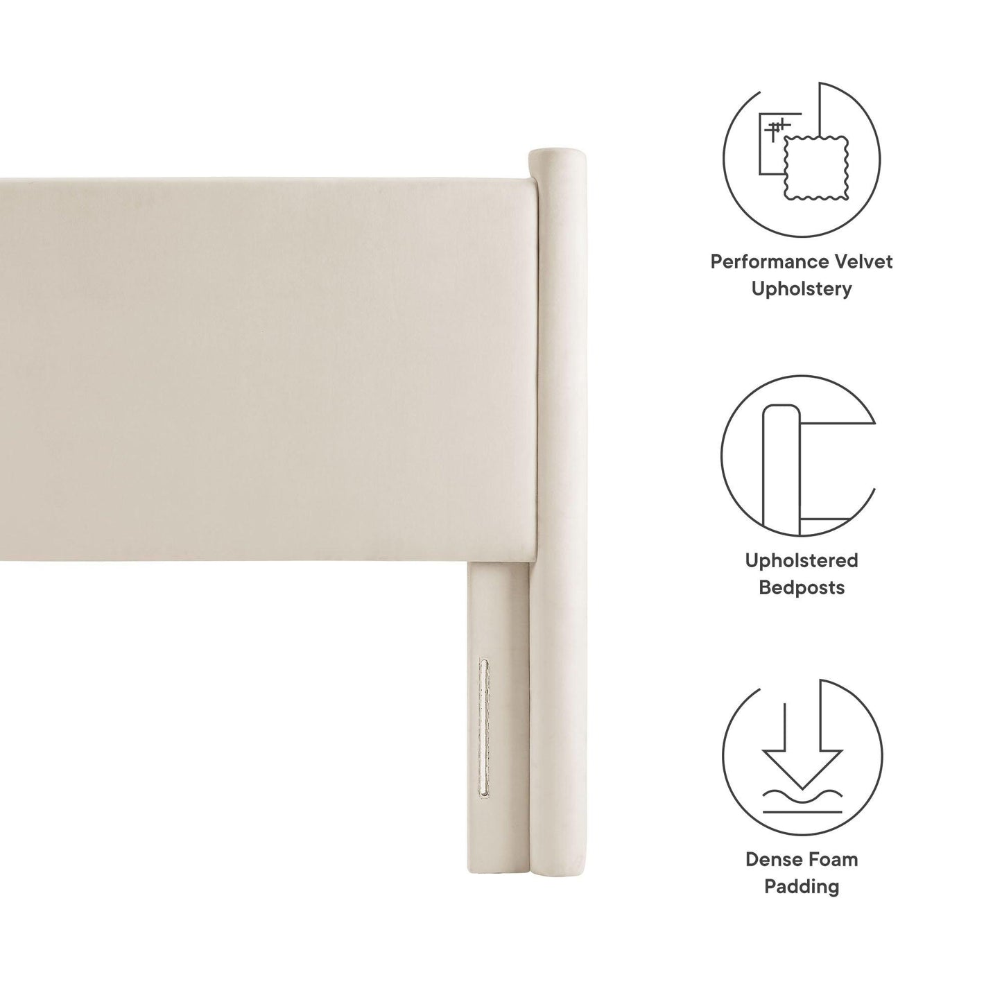 Rael Performance Velvet Twin Headboard by Modway FredCo