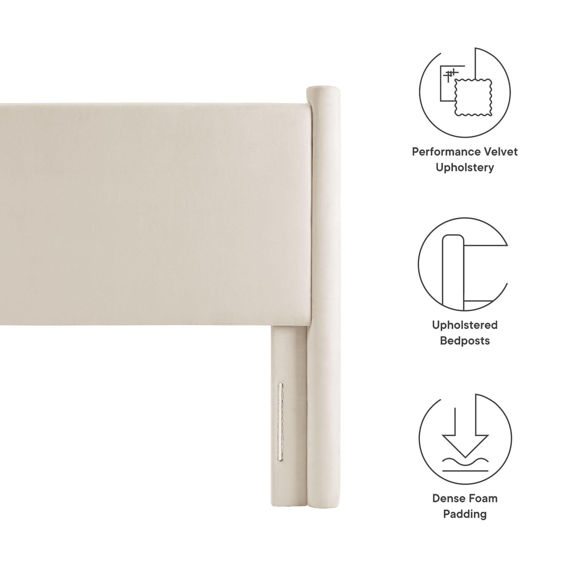 Rael Performance Velvet Twin Headboard by Modway FredCo