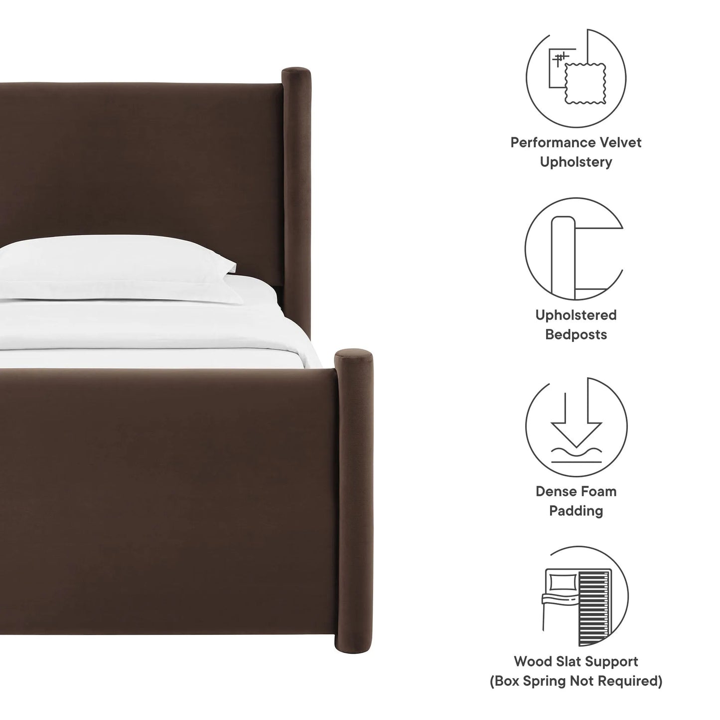 Rael Performance Velvet Twin Platform Bed by Modway MOD-7173 FredCo