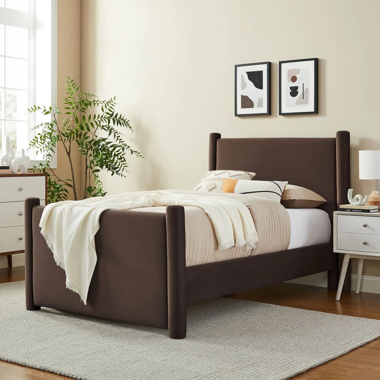 Rael Performance Velvet Twin Platform Bed by Modway MOD-7173 FredCo