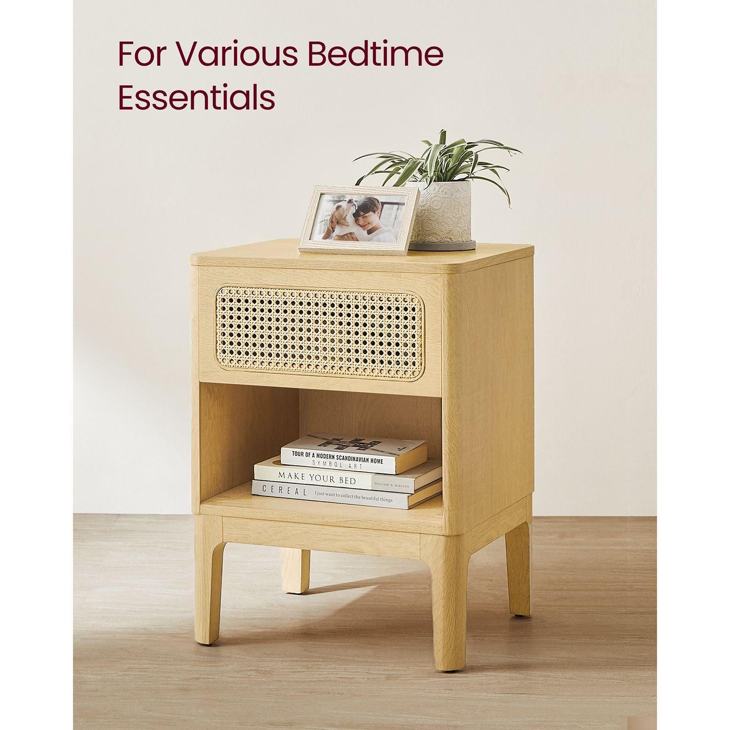 Rattan Nightstand with Drawer FredCo