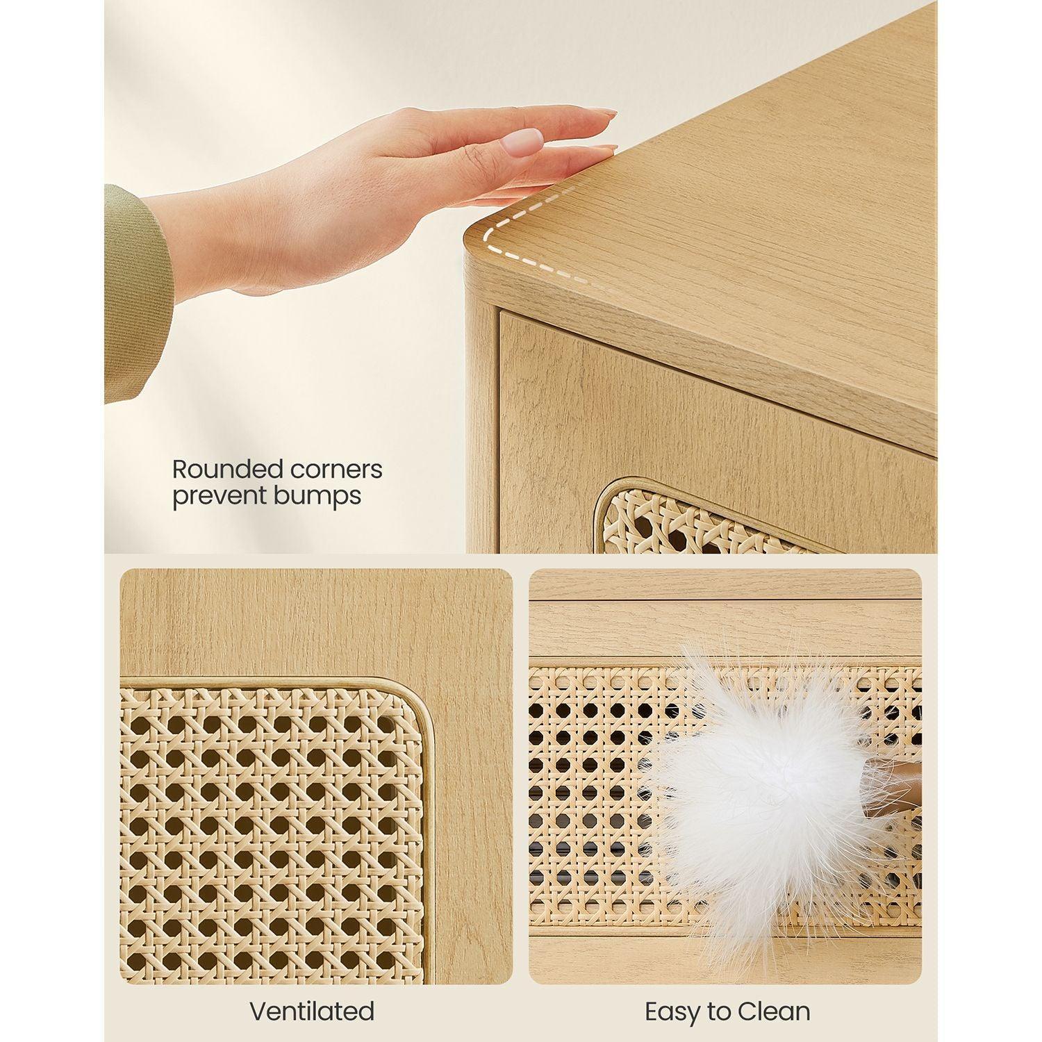Rattan Nightstand with Drawer FredCo