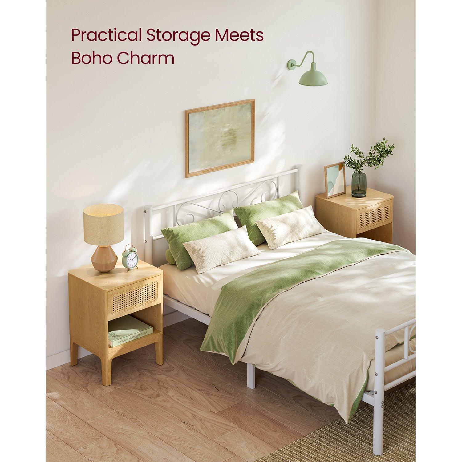 Rattan Nightstand with Drawer FredCo