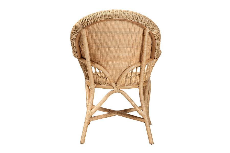 Ratu Modern Bohemian Natural Brown Rattan Accent Chair FredCo