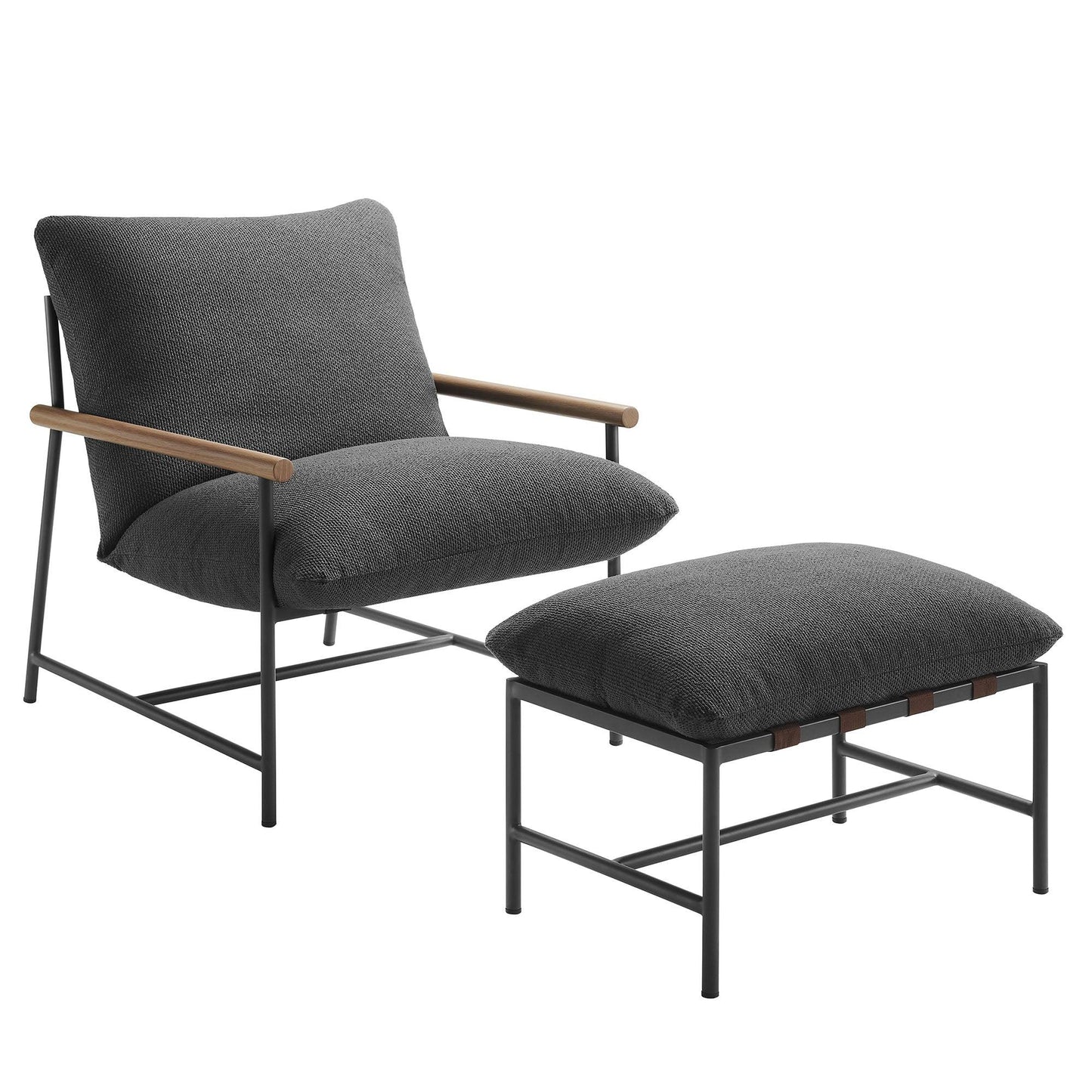 Raya Outdoor Patio Boucle Lounge Chair and Ottoman by Modway EEI-7292 FredCo