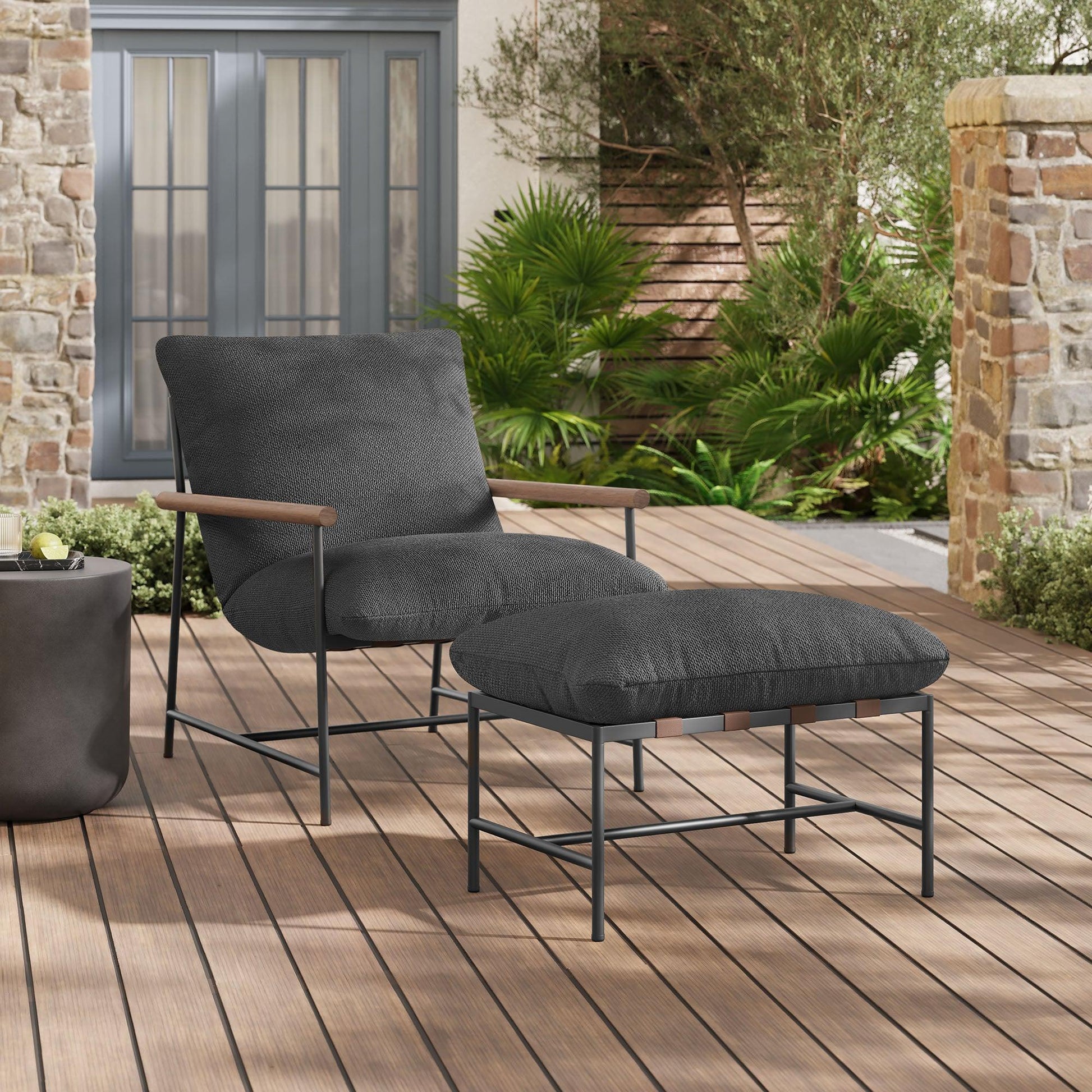 Raya Outdoor Patio Boucle Lounge Chair and Ottoman by Modway EEI-7292 FredCo