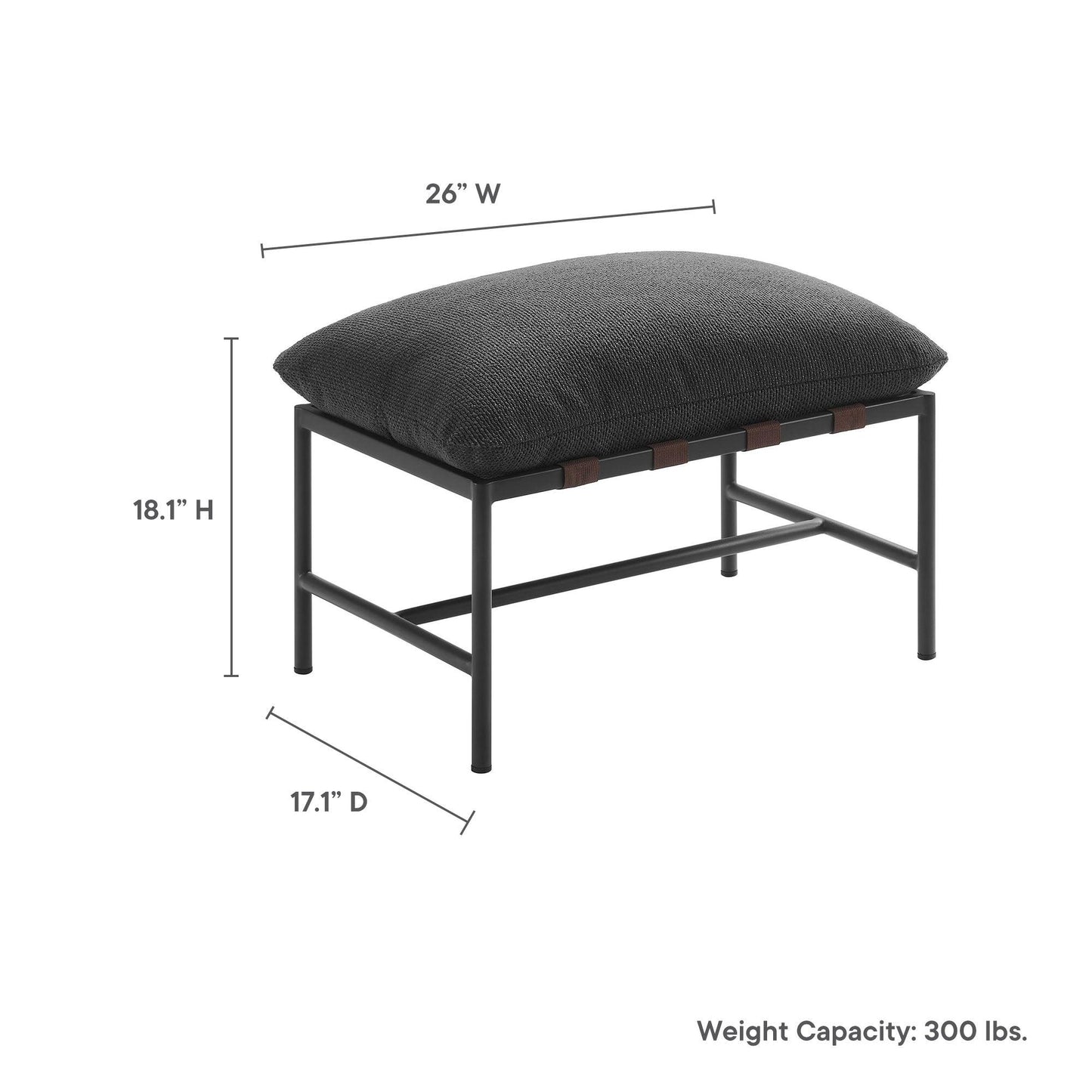 Raya Outdoor Patio Boucle Ottoman by Modway EEI-7161 FredCo