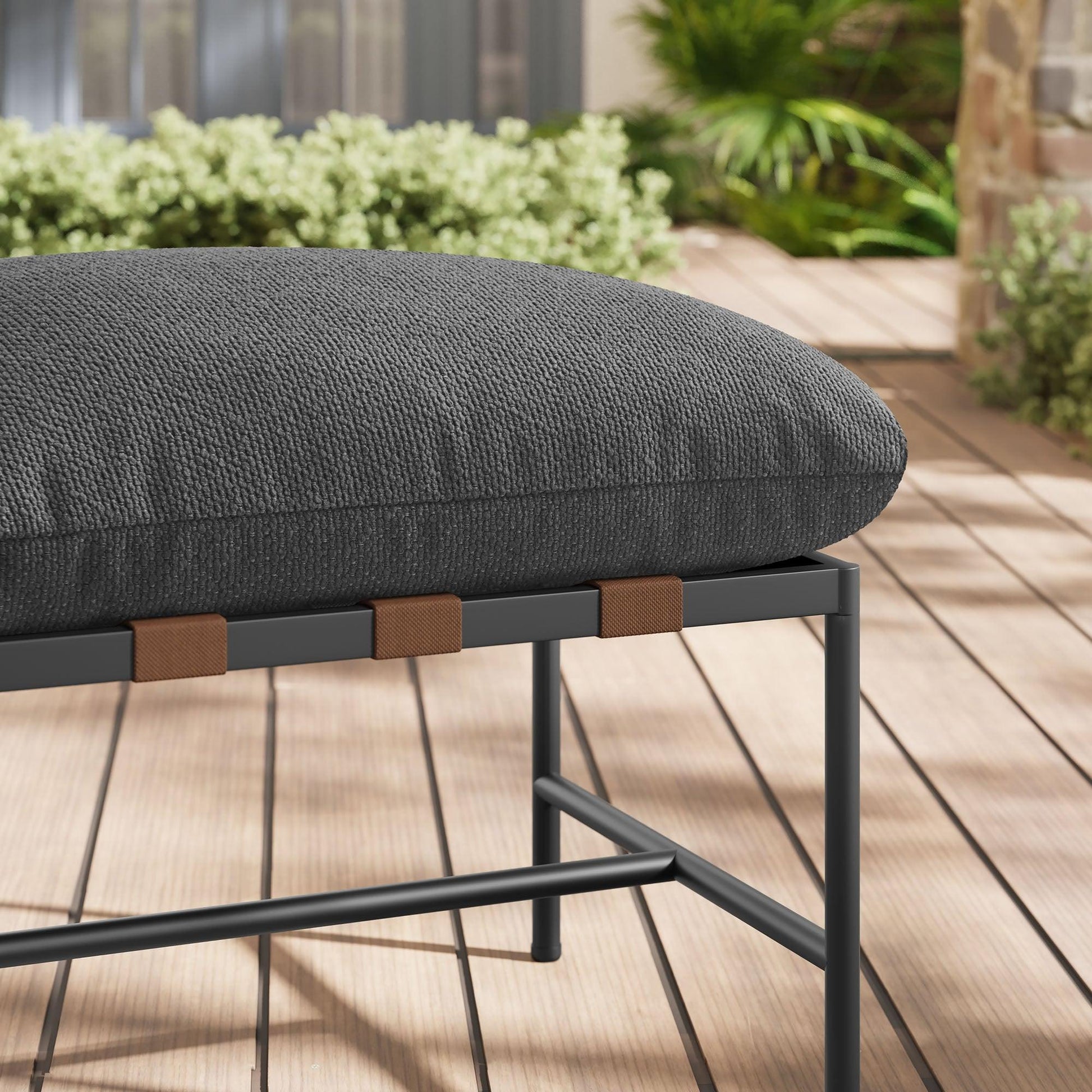 Raya Outdoor Patio Boucle Ottoman by Modway EEI-7161 FredCo