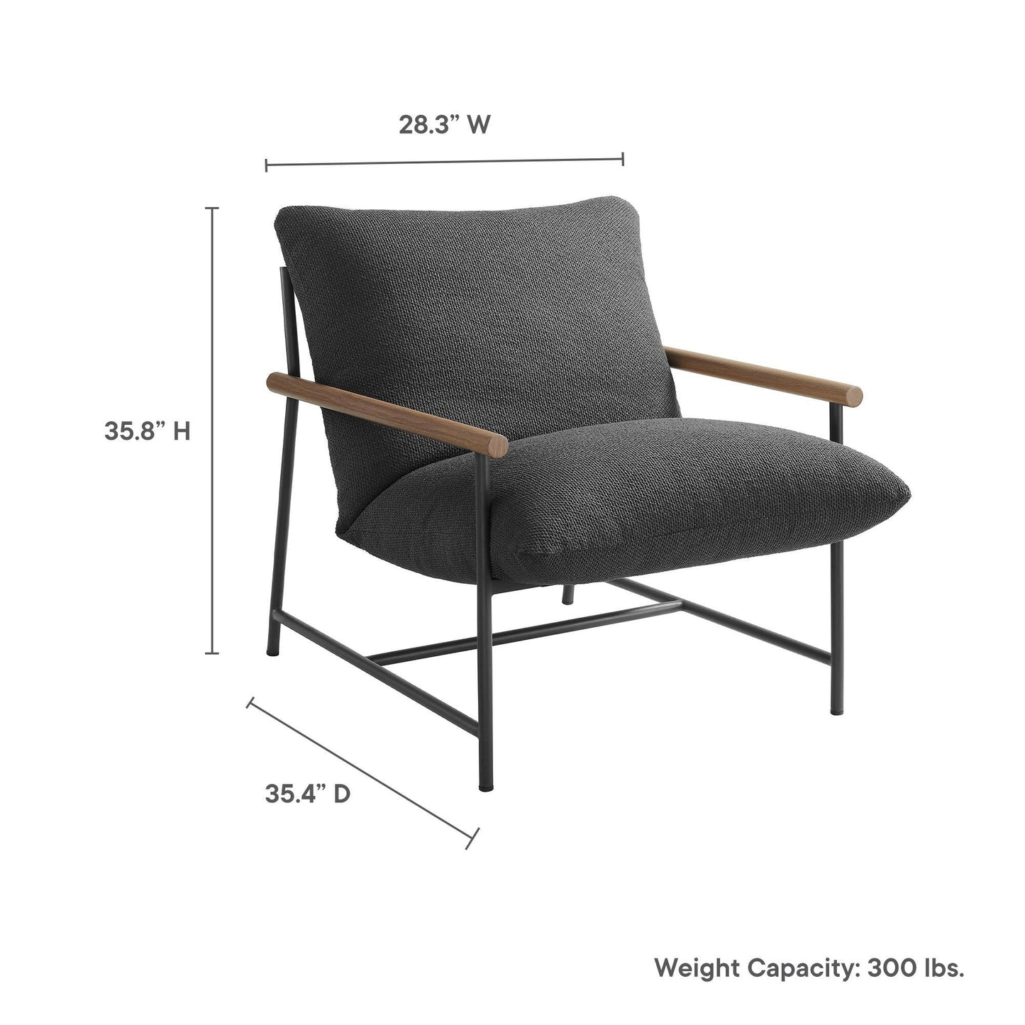 Raya Outdoor Patio Boucle Sling Lounge Chair by Modway EEI-7118 FredCo