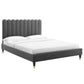 Reagan Full Performance Velvet Platform Bed, MOD-6892 FredCo
