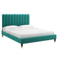 Reagan Full Performance Velvet Platform Bed, MOD-6892 FredCo