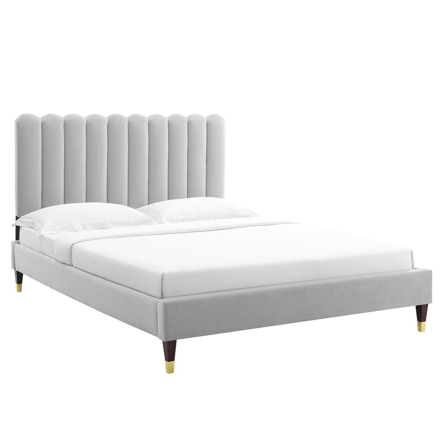 Reagan Full Performance Velvet Platform Bed, MOD-6892 FredCo