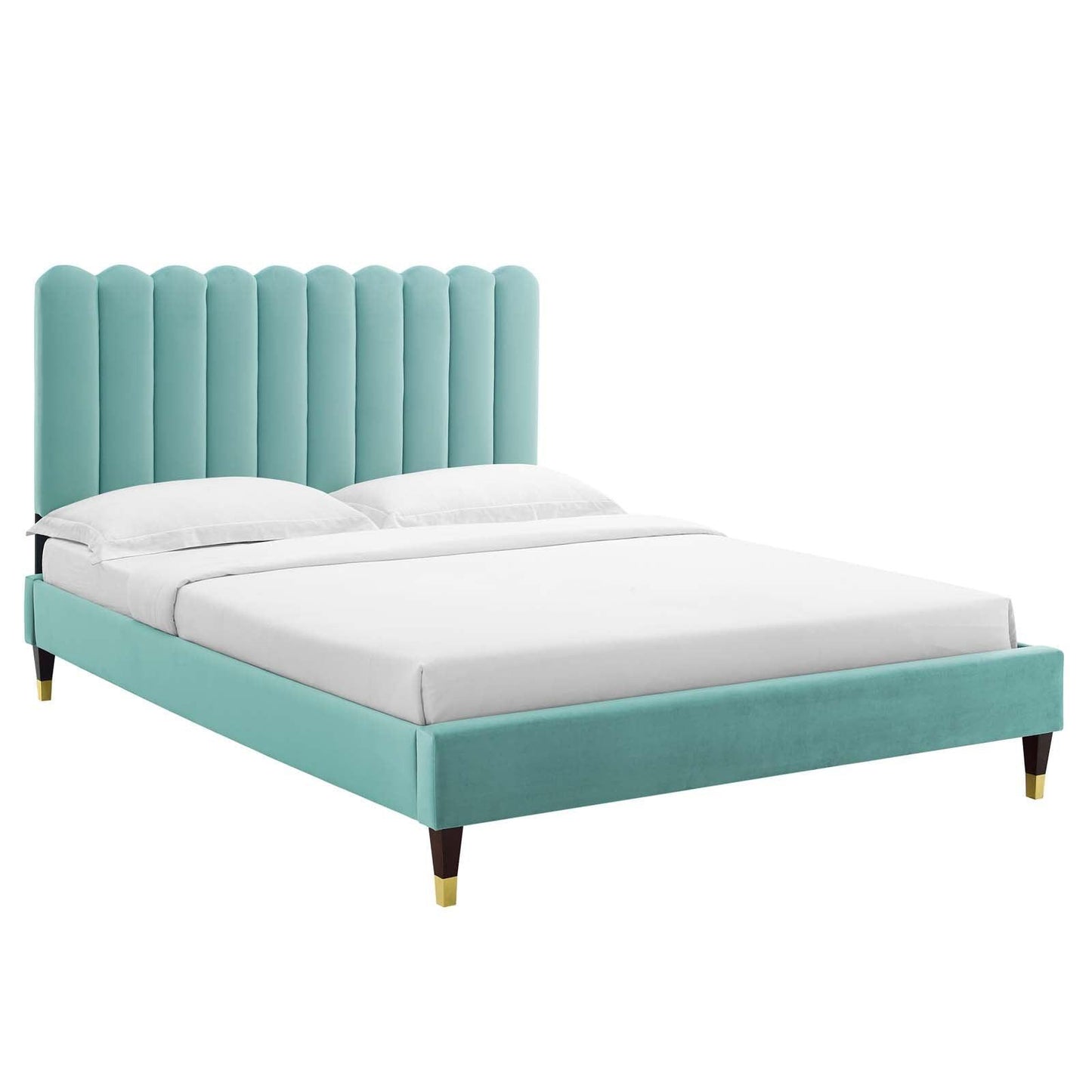 Reagan Full Performance Velvet Platform Bed, MOD-6892 FredCo