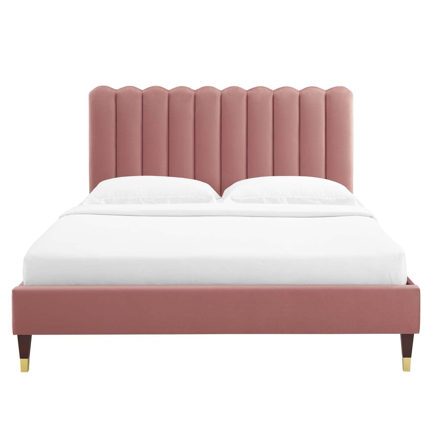 Reagan Full Performance Velvet Platform Bed, MOD-6892 FredCo