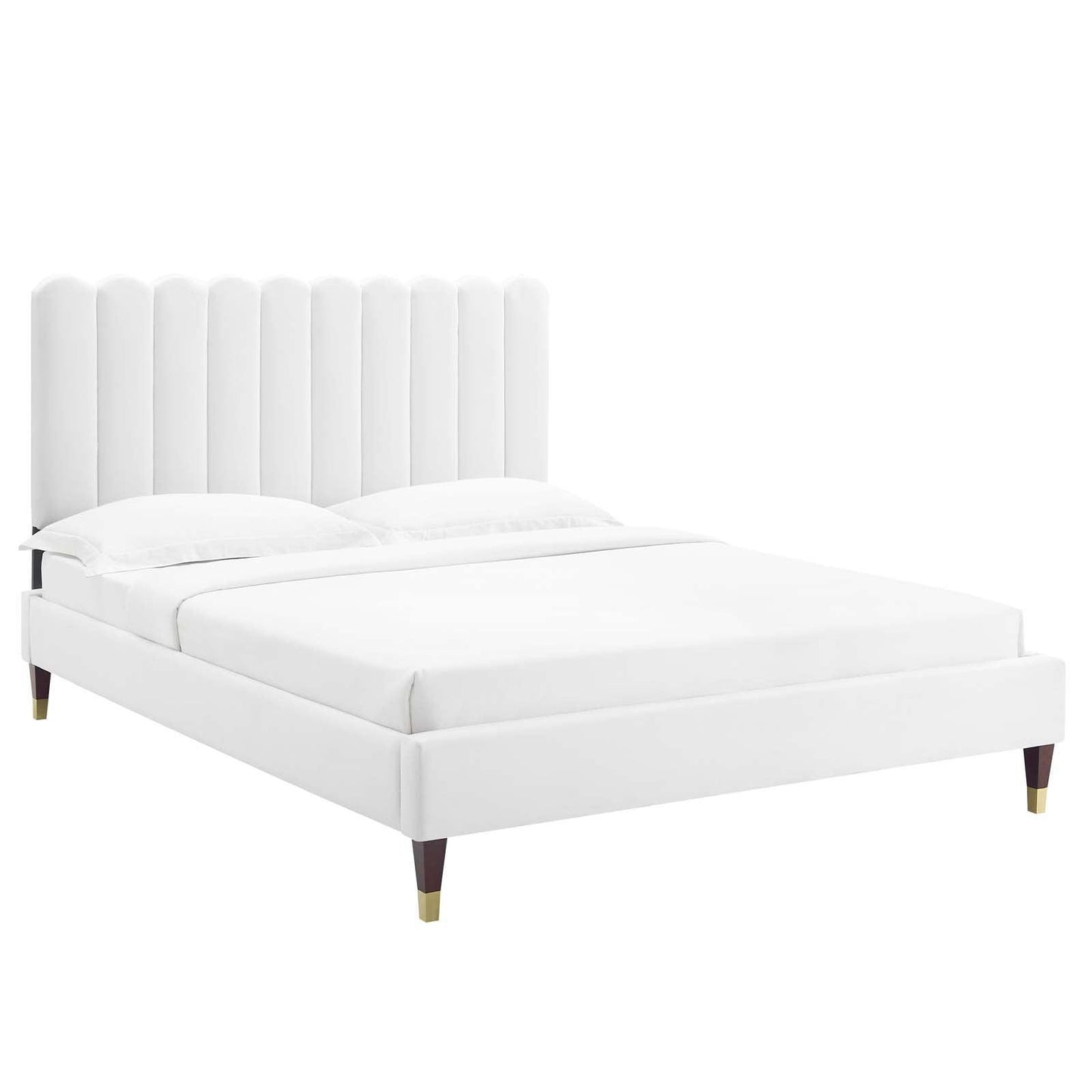 Reagan Full Performance Velvet Platform Bed, MOD-6892 FredCo
