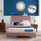 Reagan Full Performance Velvet Platform Bed, MOD-6892 FredCo