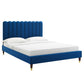 Reagan Full Performance Velvet Platform Bed, MOD-6892 FredCo