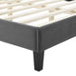 Reagan King Performance Velvet Platform Bed, MOD-7078 FredCo