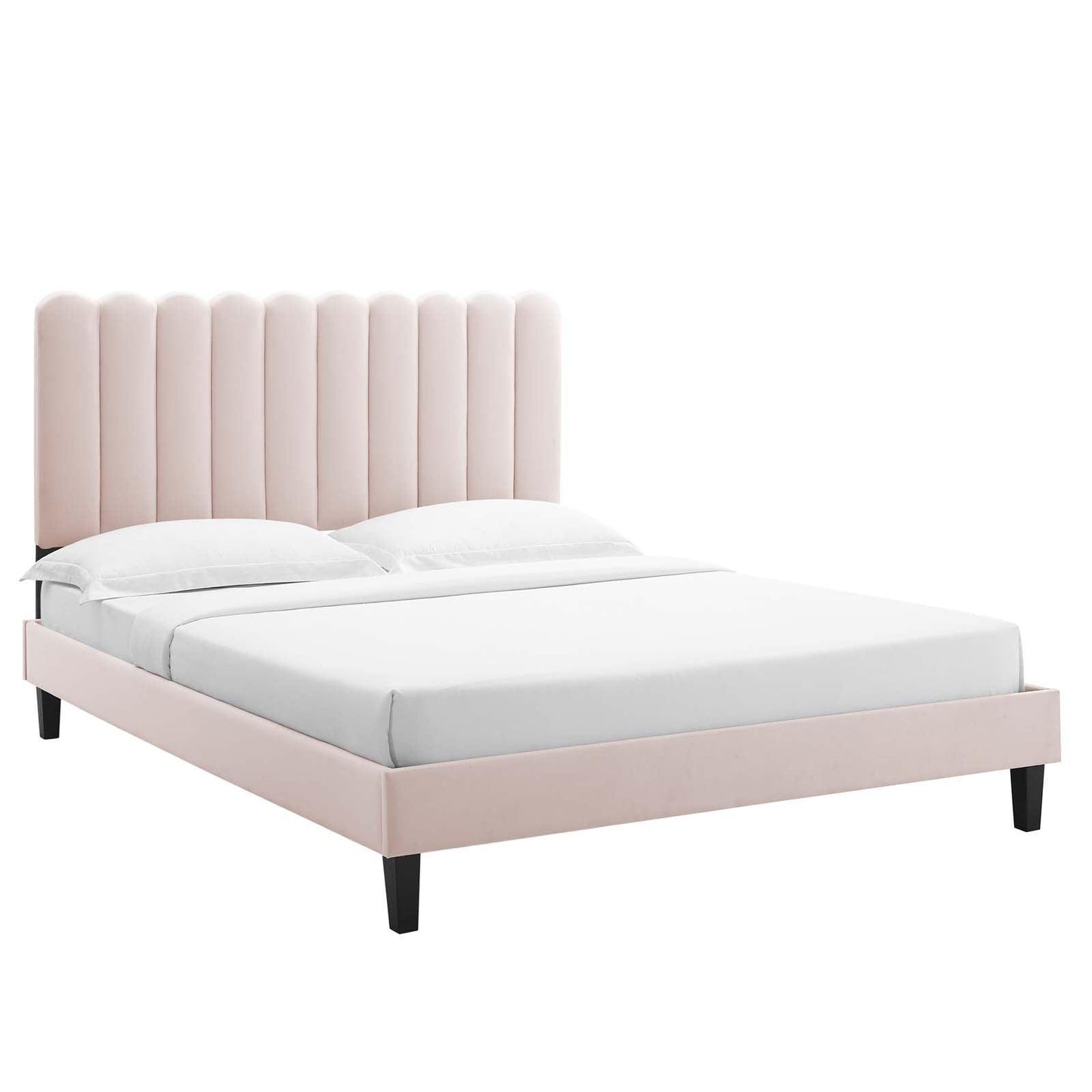 Reagan King Performance Velvet Platform Bed, MOD-7078 FredCo