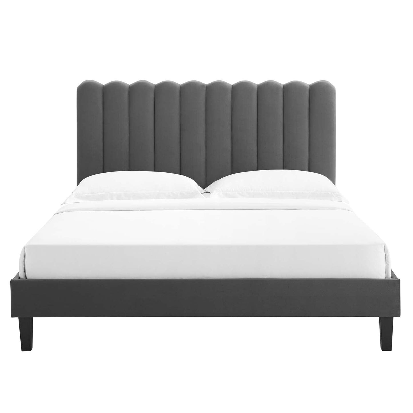 Reagan King Performance Velvet Platform Bed, MOD-7078 FredCo