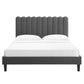 Reagan King Performance Velvet Platform Bed, MOD-7078 FredCo