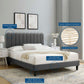Reagan King Performance Velvet Platform Bed, MOD-7078 FredCo