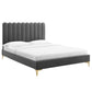 Reagan Queen Performance Velvet Platform Bed, MOD-6586 FredCo