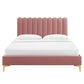 Reagan Queen Performance Velvet Platform Bed, MOD-6586 FredCo